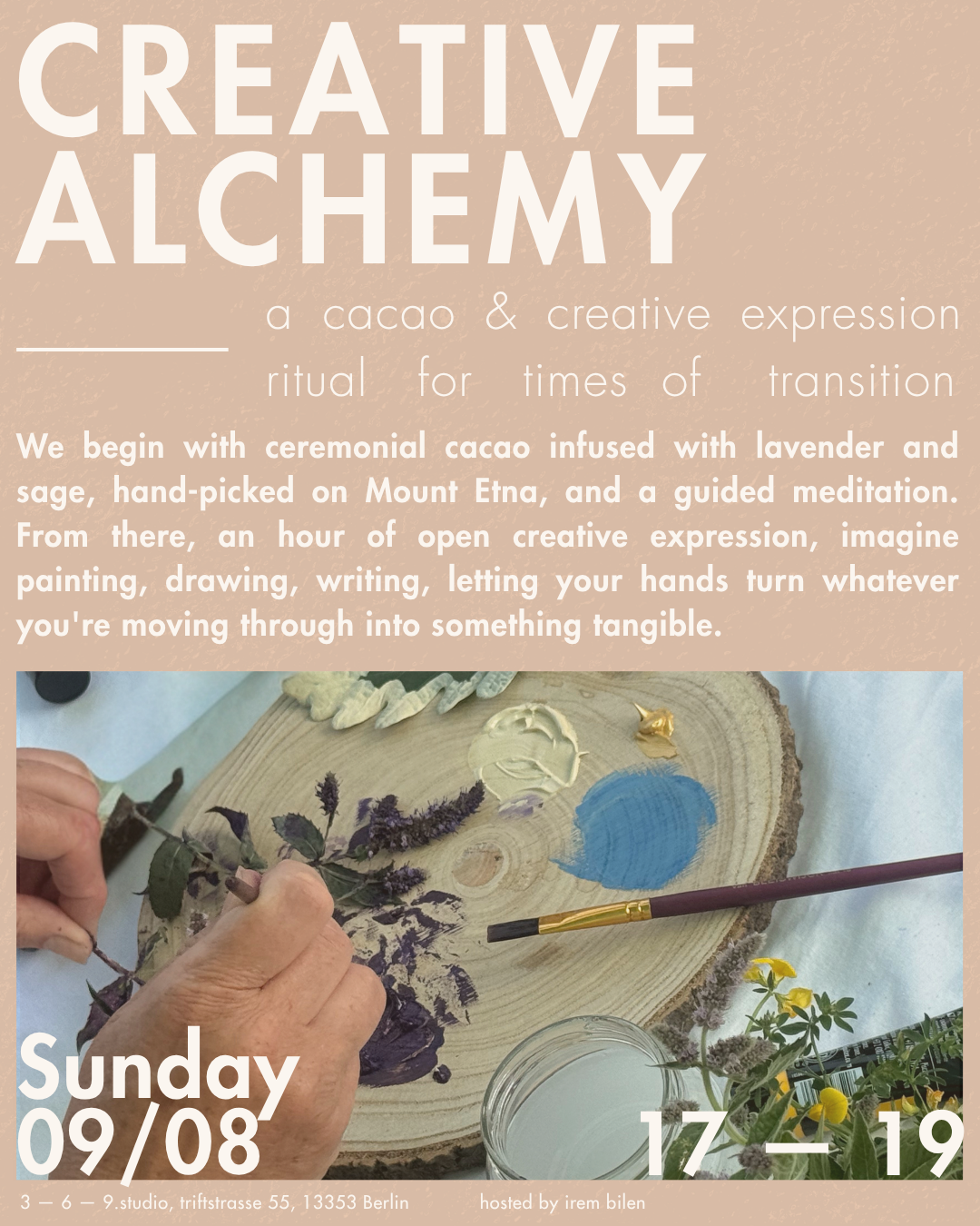 Creative Alchemy- A cacao & creative expression ritual for times of transition — flyer